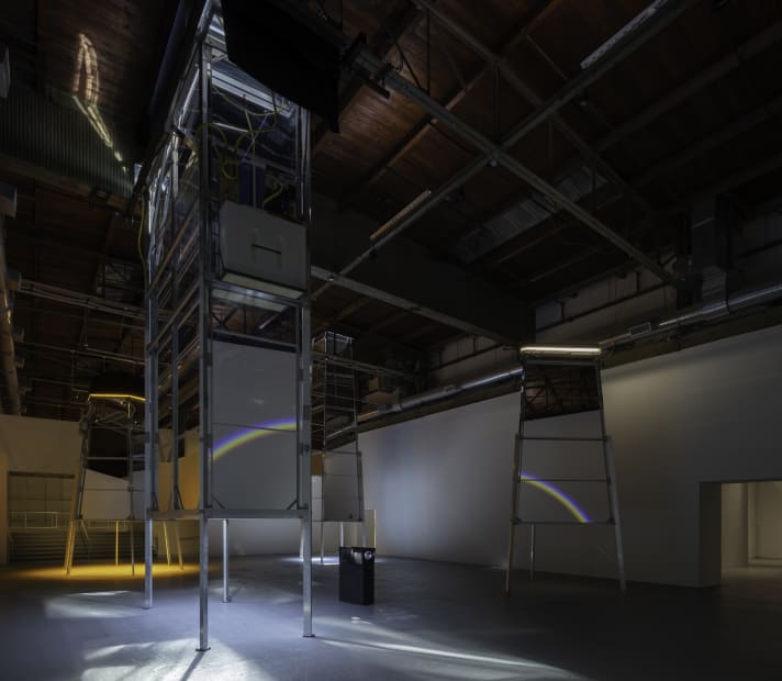 Installation view of Olafur Eliasson: OPEN at MOCA LA.