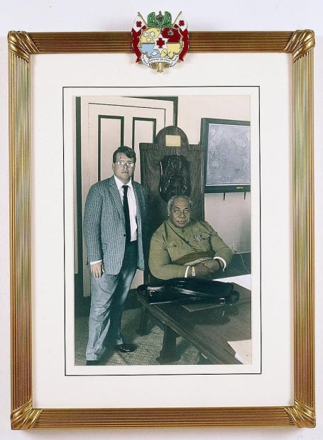 Jeffrey Vallance in Audience with His Majesty King Taufa'ahau Tupou IV of Tonga, 1985