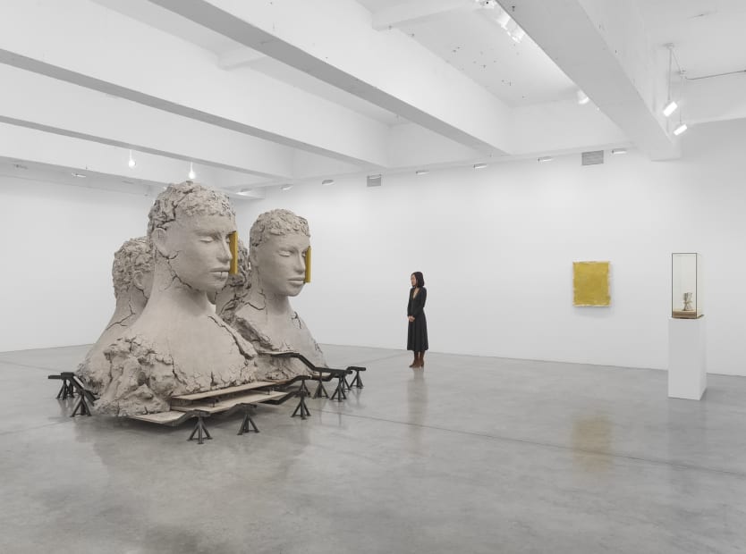 Composition with Four Yellow Verticals, 2017-2019