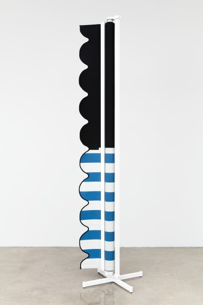 Vertical Awning (blue stripes & black), 2016