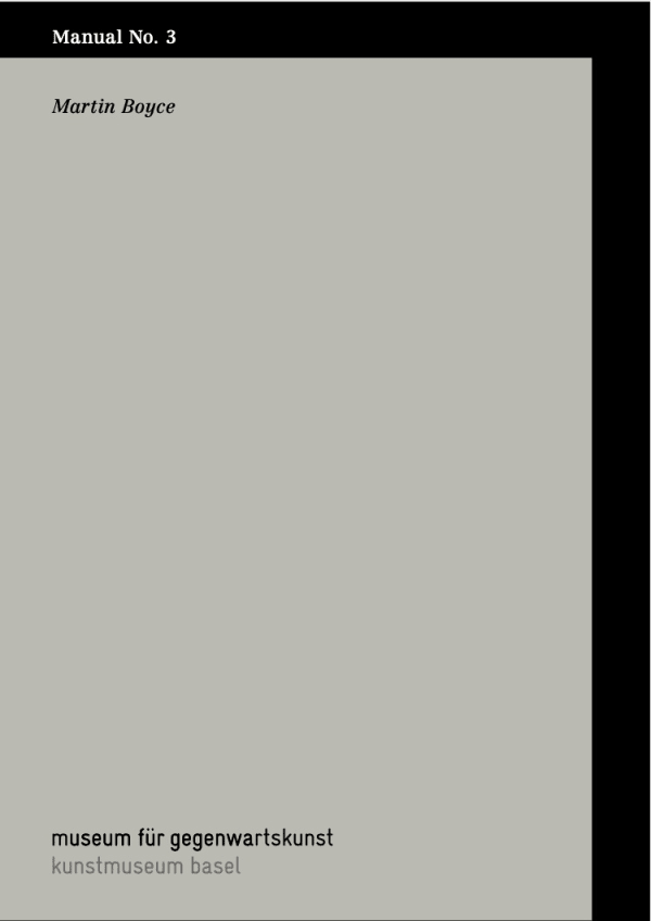 book cover of Manual No.3: Martin Boyce